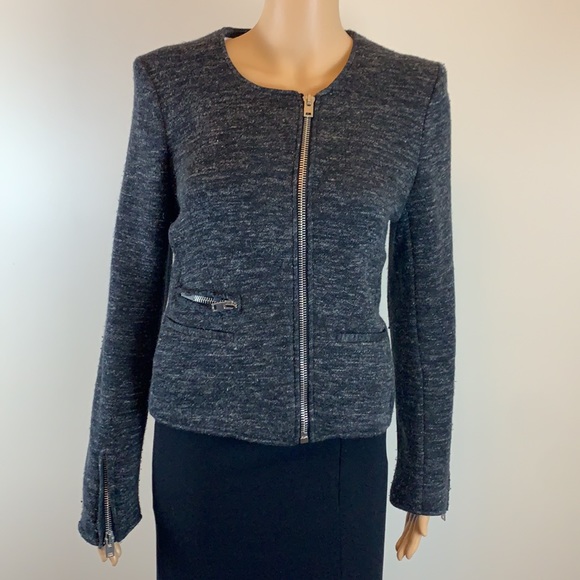 IRO Norma Charcoal Gray Moto Jacket - Picture 3 of 8